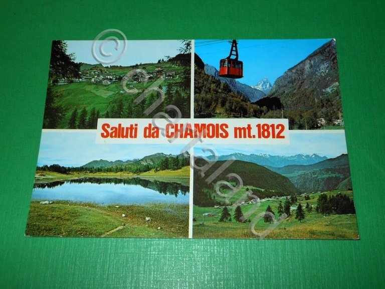 Cartolina Saluti da Chamois - Vedute diverse 1965 ca