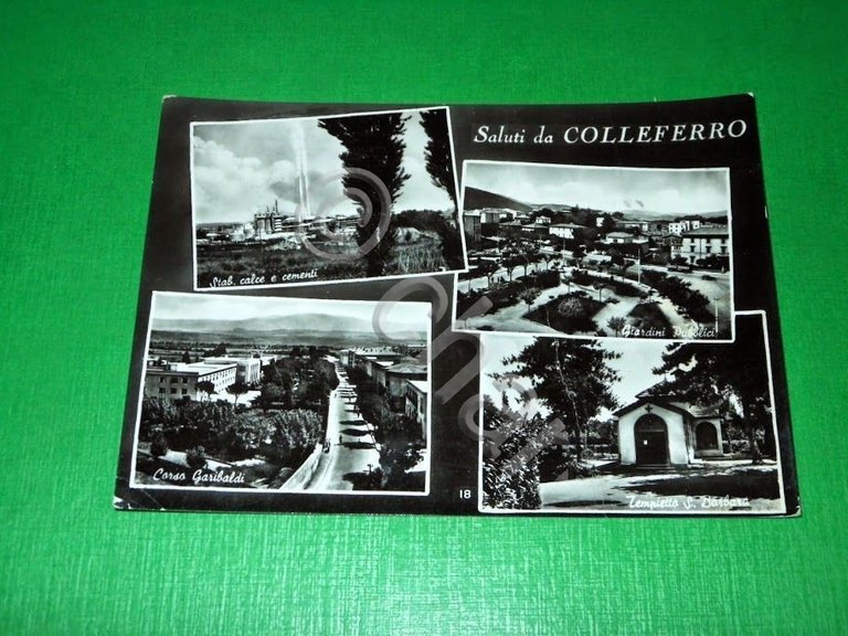 Cartolina Saluti da Colleferro - Vedute diverse 1956.