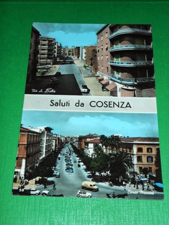 Cartolina Saluti da Cosenza - Corso Mazzini - Via A. …