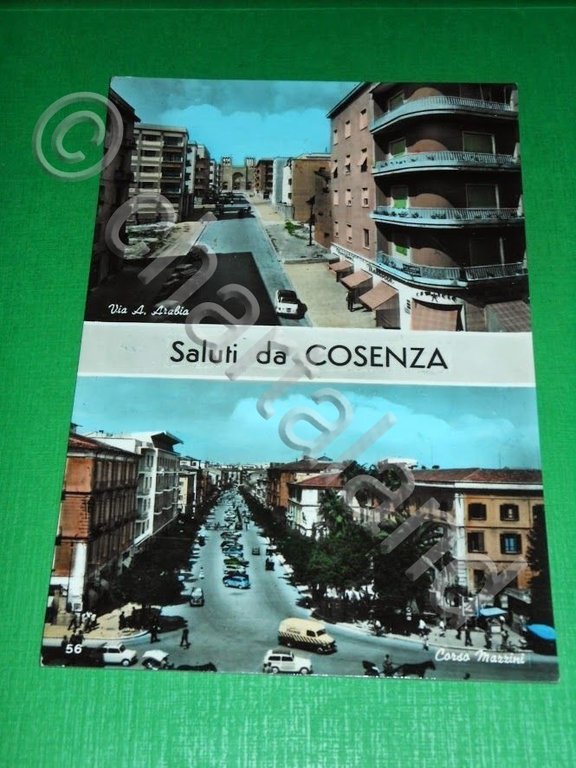 Cartolina Saluti da Cosenza - Corso Mazzini - Via A. …