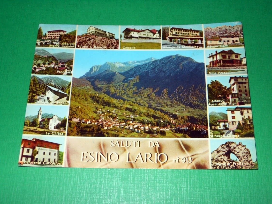 Cartolina Saluti da Esino Lario - Vedute diverse 1965 ca.