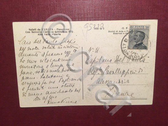 Cartolina Saluti da Exilles - Panorama - Con Ferrovia Elettrica …
