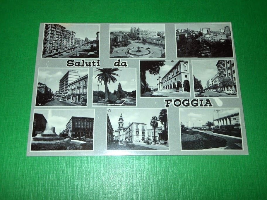 Cartolina Saluti da Foggia - Vedute diverse 1960 ca.