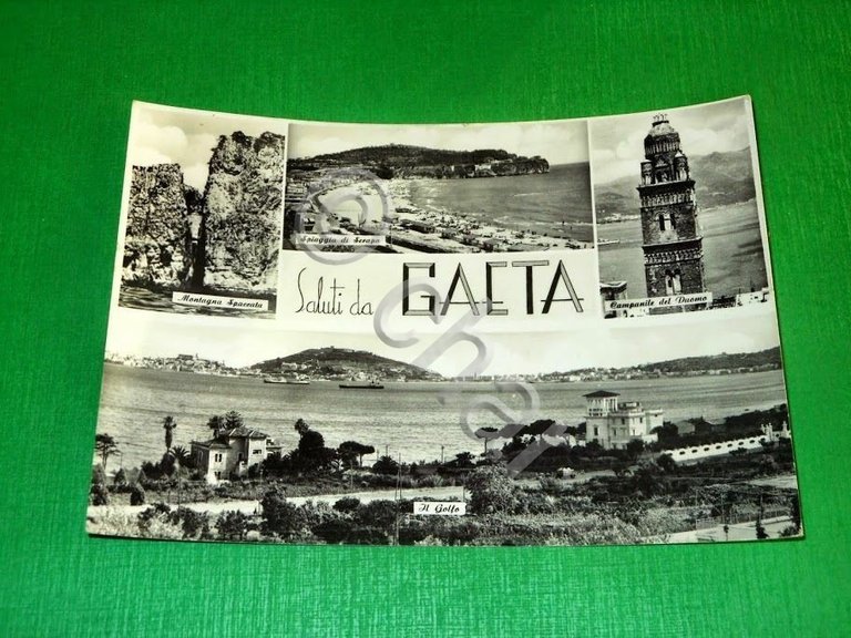 Cartolina Saluti da Gaeta - Vedute diverse 1961.
