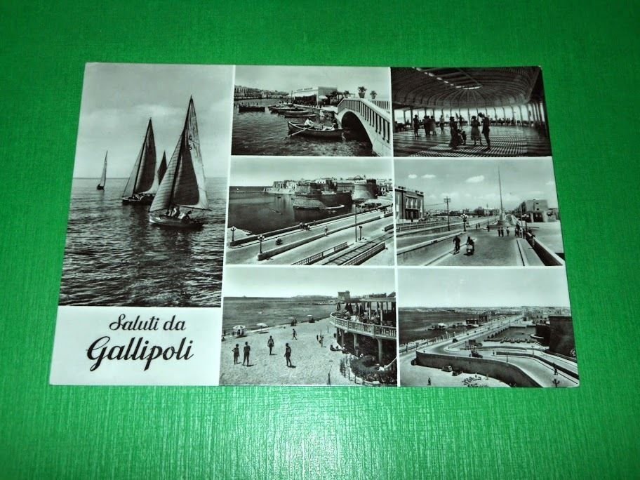 Cartolina Saluti da Gallipoli - Vedute diverse 1960 ca.