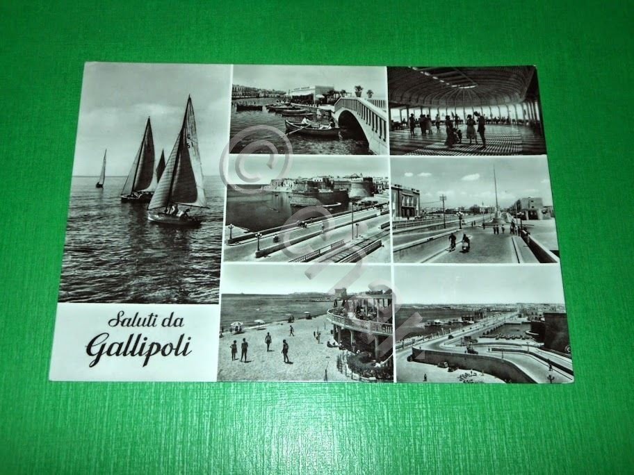 Cartolina Saluti da Gallipoli - Vedute diverse 1960 ca.
