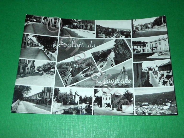 Cartolina Saluti da Gavirate - Vedute diverse 1959