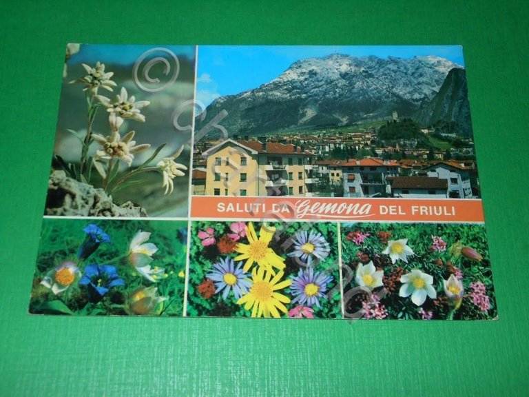 Cartolina Saluti da Gemona del Friuli - Vedute diverse 1972
