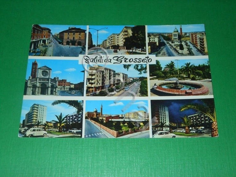Cartolina Saluti da Grosseto - Vedute diverse 1965