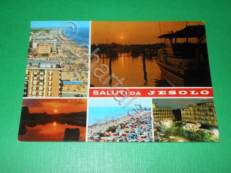 Cartolina Saluti da Jesolo - Vedute diverse 1976