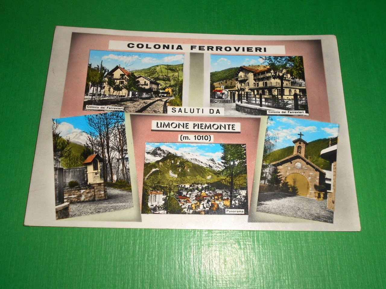 Cartolina Saluti da Limone Piemonte - Colonia Ferrovieri - Vedute …