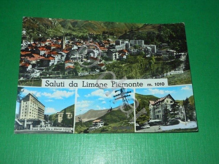 Cartolina Saluti da Limone Piemonte - Vedute diverse 1962