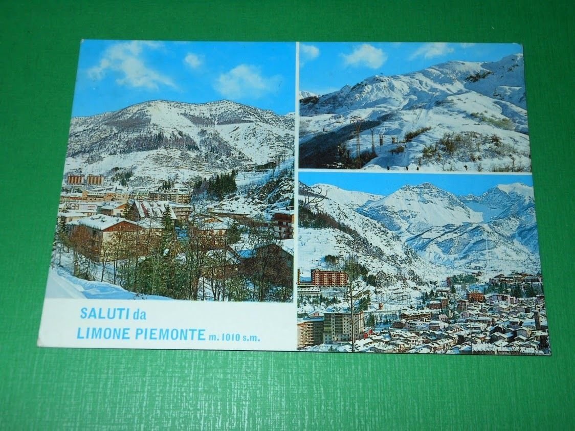 Cartolina Saluti da Limone Piemonte - Vedute diverse 1971 *.