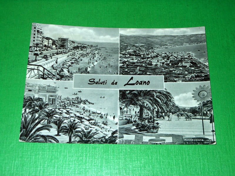 Cartolina Saluti da Loano - Vedute diverse 1959.
