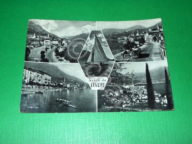 Cartolina Saluti da Lovere - Vedute diverse 1950 ca.