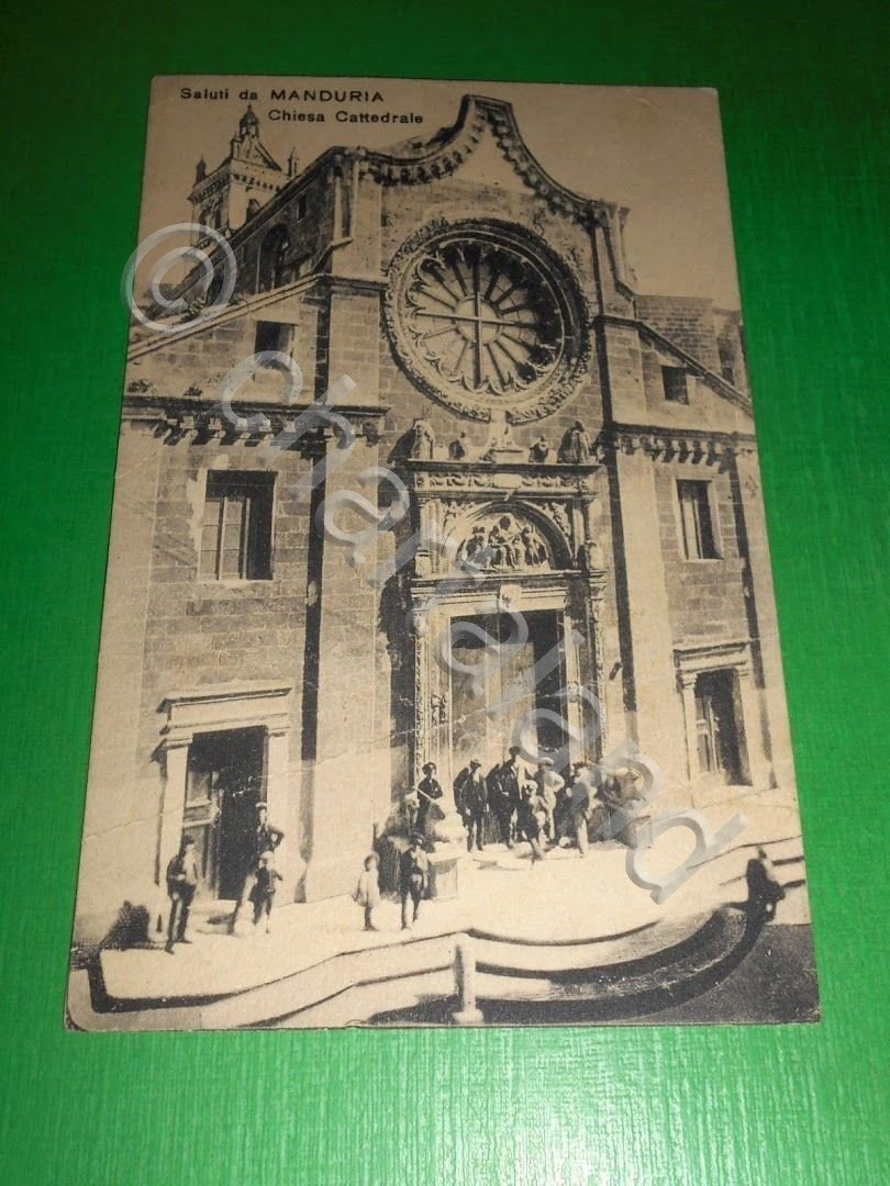 Cartolina Saluti da Manduria - Chiesa Cattedrale 1910