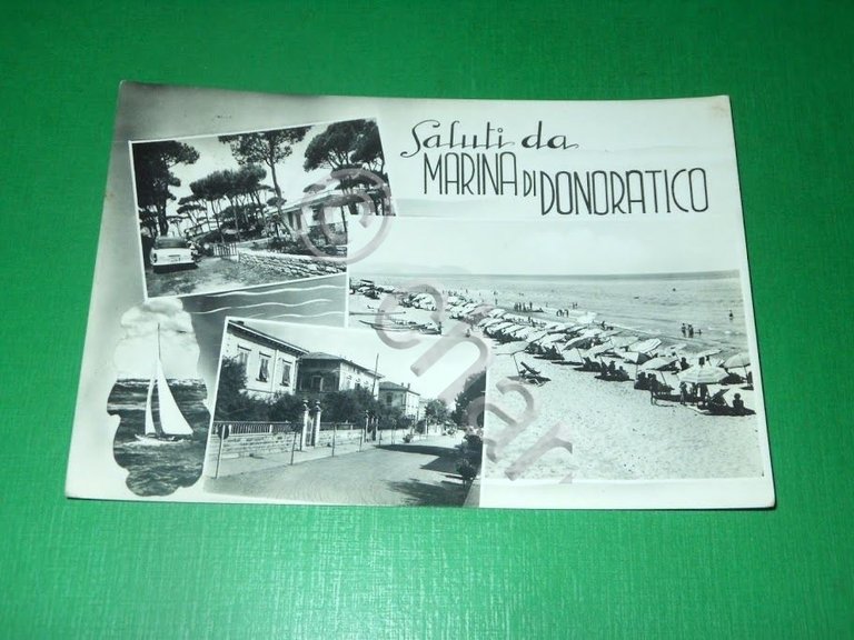 Cartolina Saluti da Marina di Donoratico - Vedute diverse 1958