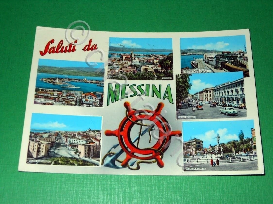 Cartolina Saluti da Messina - Vedute diverse 1965 **.