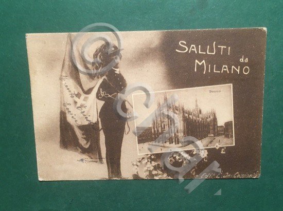 Cartolina Saluti da Milano - Duomo - 1918