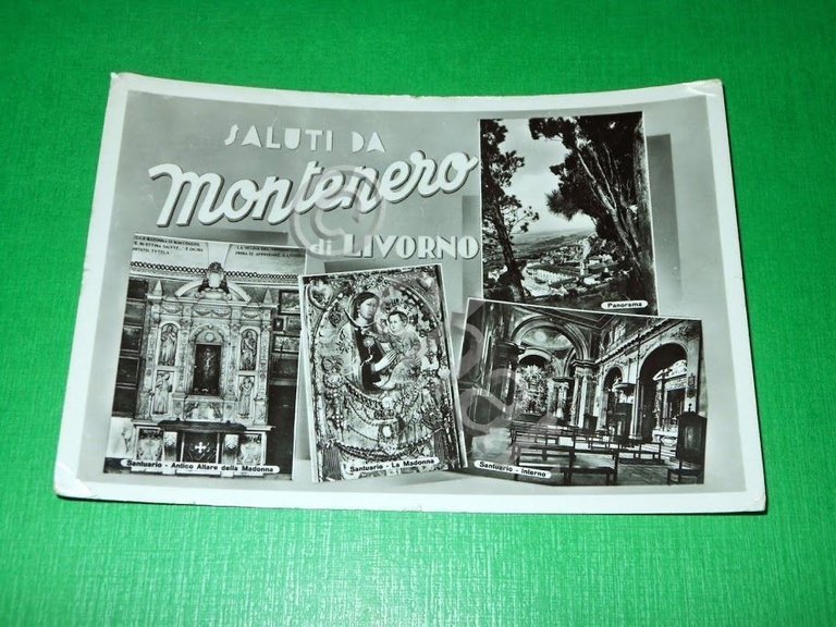 Cartolina Saluti da Montenero di Livorno - Vedute diverse 1954