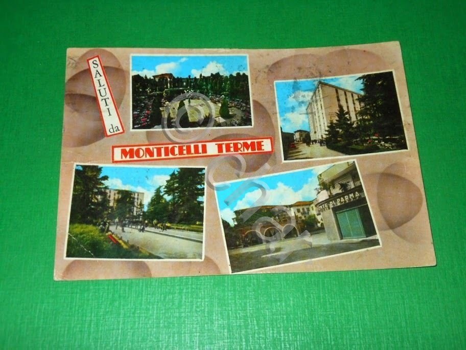 Cartolina Saluti da Monticelli Terme - Vedute diverse 1972.