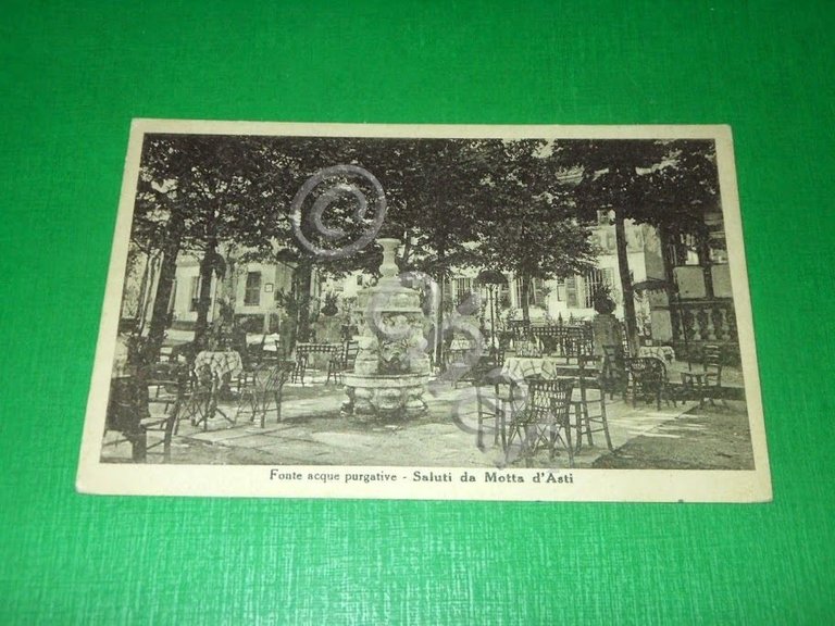 Cartolina Saluti da Motta d'Asti - Fonte acque purgative 1930 … | Immagine Gallery 2