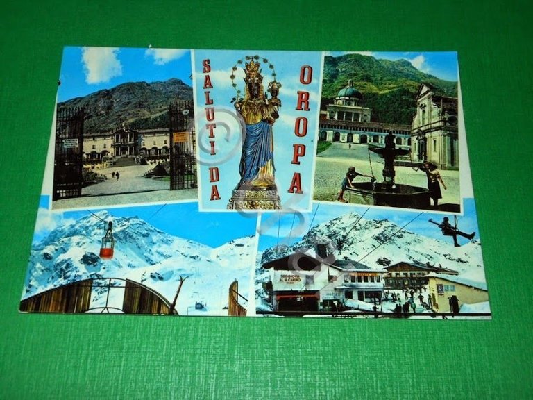 Cartolina Saluti da Oropa - Vedute diverse 1960 ca.