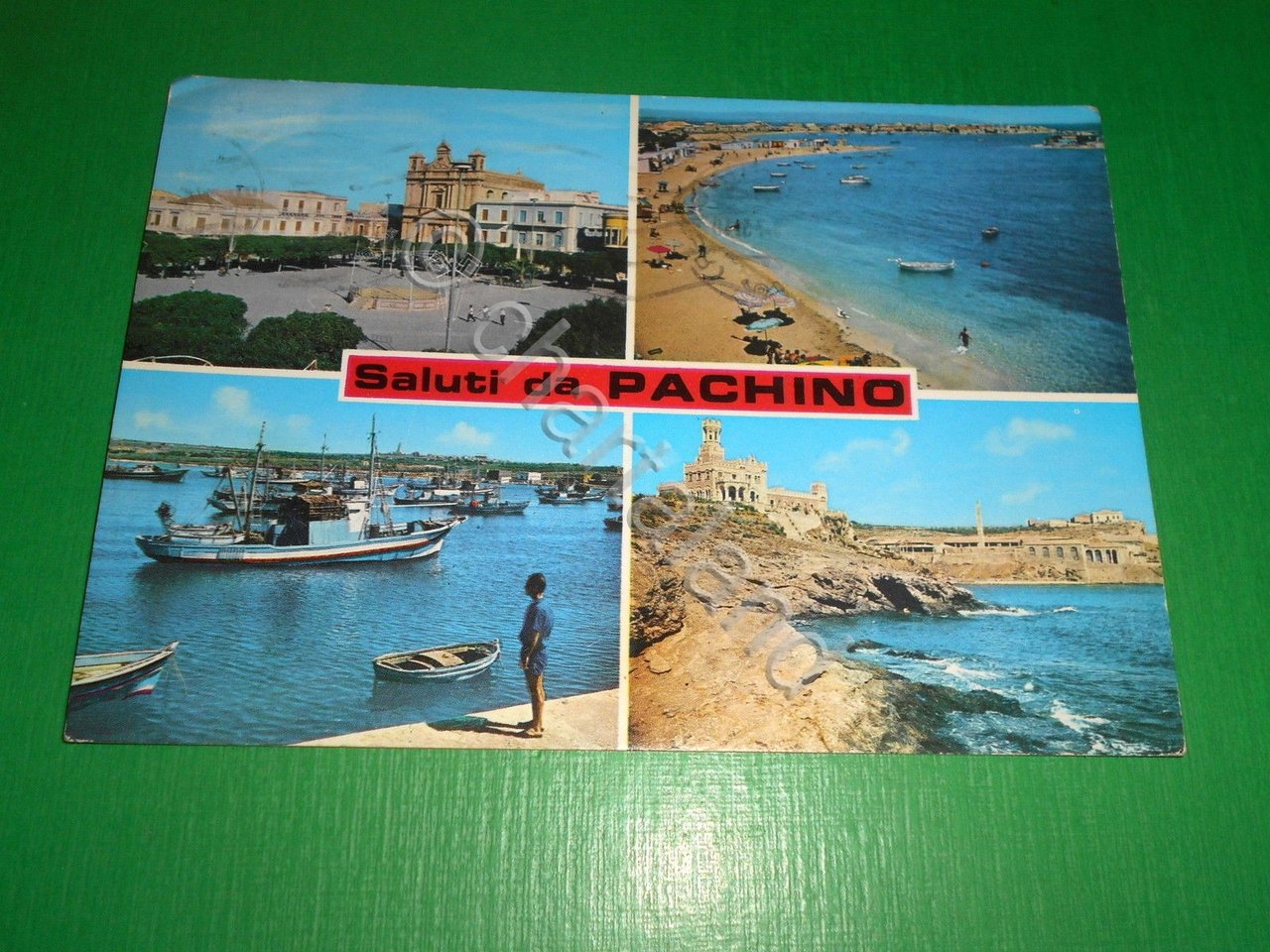 Cartolina Saluti da Pachino - Vedute diverse 1973.
