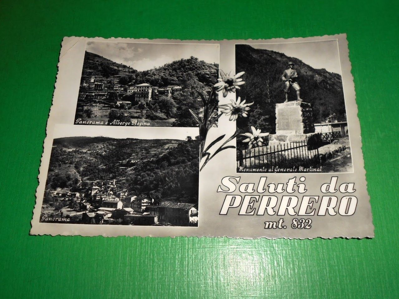 Cartolina Saluti da Perrero - Vedute diverse 1956.