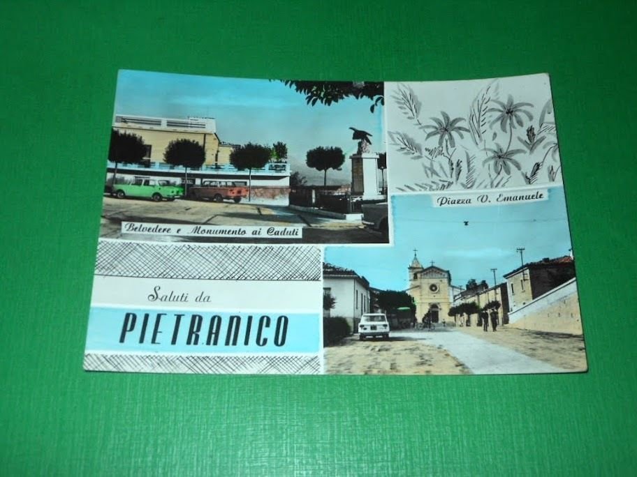 Cartolina Saluti da Pietranico - Vedute diverse 1972.