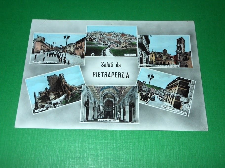 Cartolina Saluti da Pietraperzia ( Enna ) - Vedute diverse …