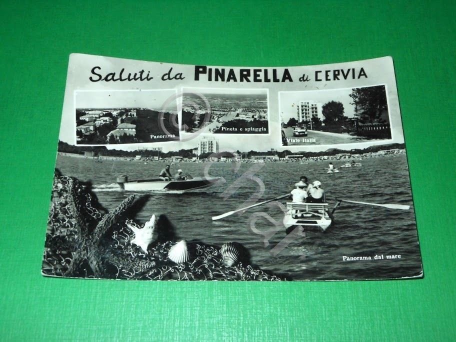 Cartolina Saluti da Pinarella di Cervia - Vedute diverse 1962.