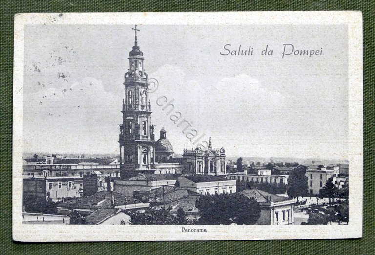 Cartolina Saluti da Pompei - Panorama - 1954