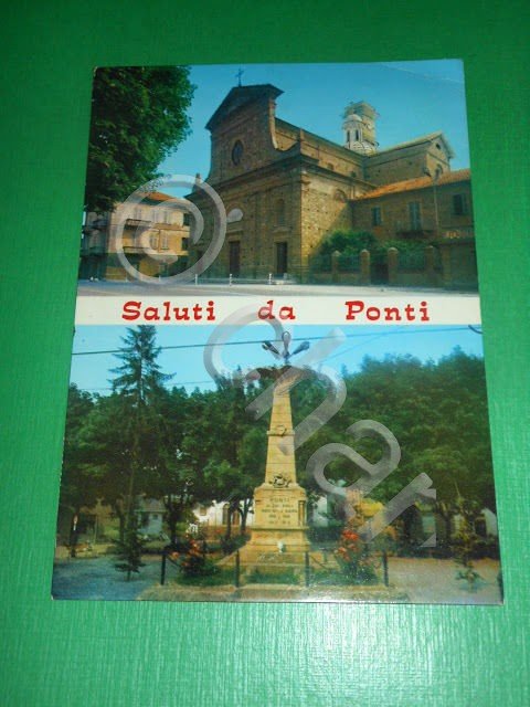 Cartolina Saluti da Ponti ( Alessandria ) - Chiesa e …