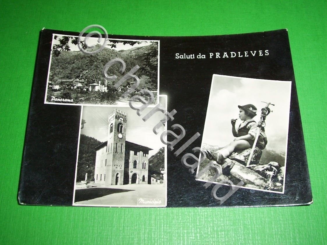 Cartolina Saluti da Pradleves - Vedute diverse 1950 ca.