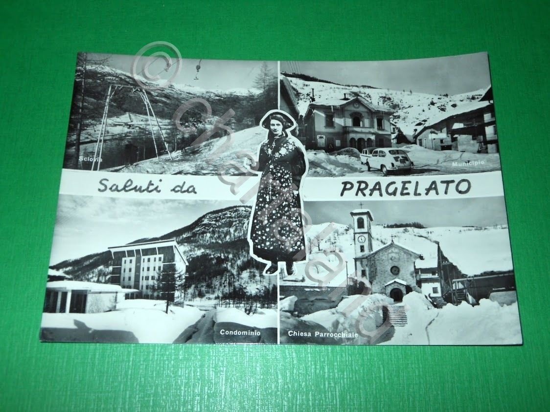 Cartolina Saluti da Pragelato - Vedute diverse 1962.