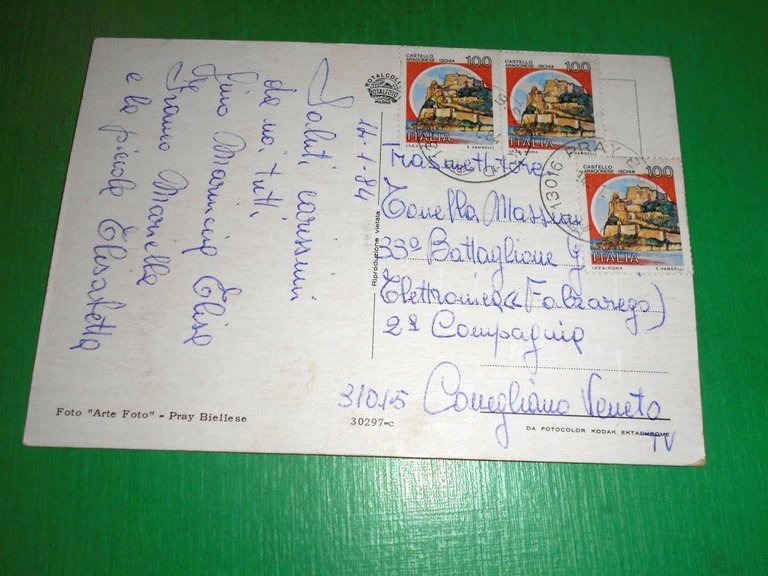 Cartolina Saluti da Pray Biellese - Vedute diverse 1984.