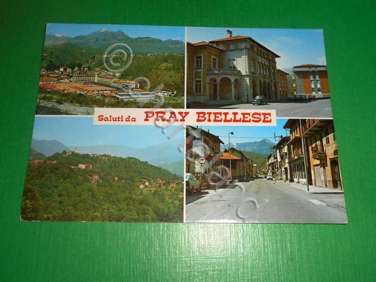 Cartolina Saluti da Pray Biellese - Vedute diverse 1984.