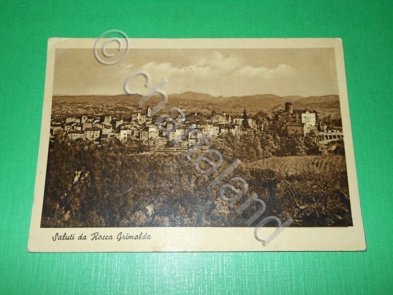 Cartolina Saluti da Rocca Grimalda - Panorama 1943.