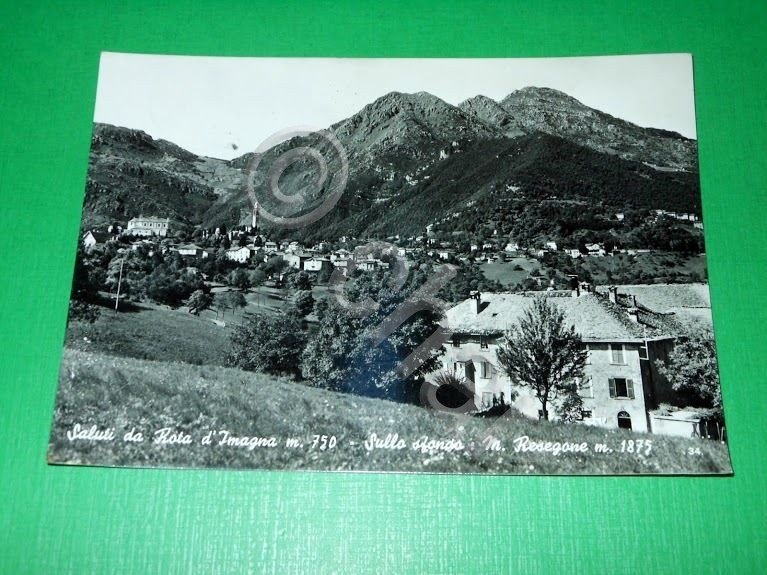 Cartolina Saluti da Rota d' Imagna - Sullo sfondo M. …