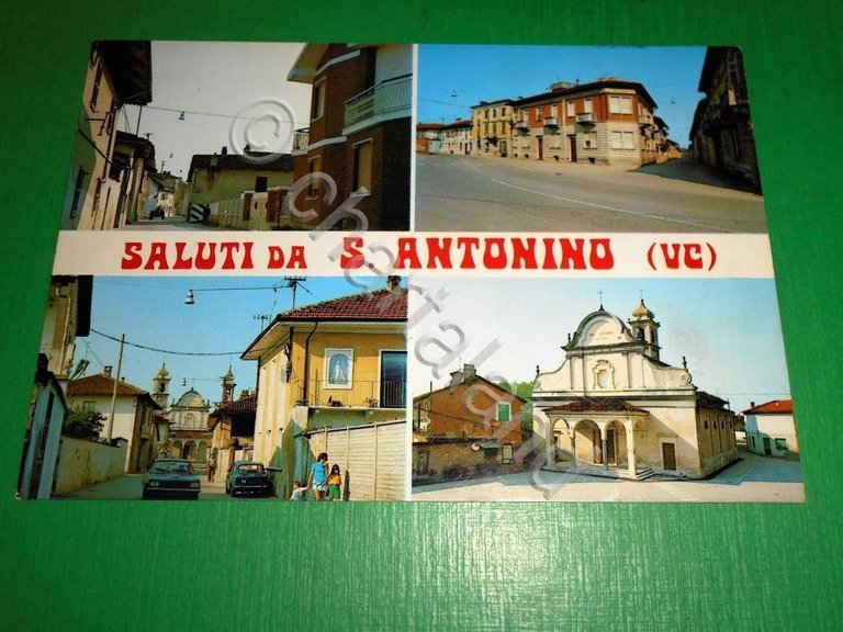 Cartolina Saluti da S. Antonino ( Vercelli ) - Vedute …