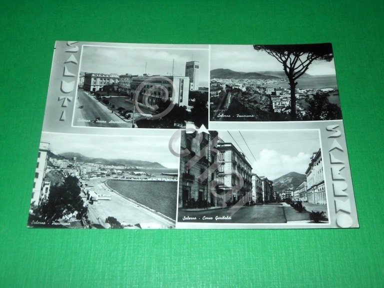Cartolina Saluti da Salerno - Vedute diverse 1964