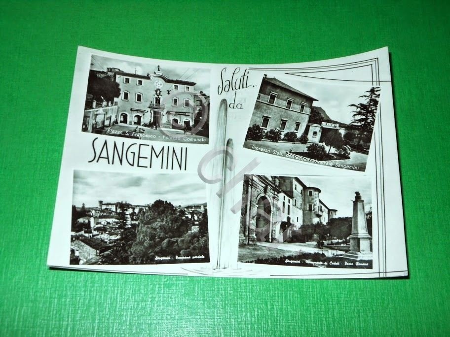 Cartolina Saluti da Sangemini - Vedute diverse 1956.