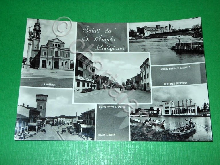 Cartolina Saluti da Sant'Angelo Lodigiano - Vedute diverse 1962