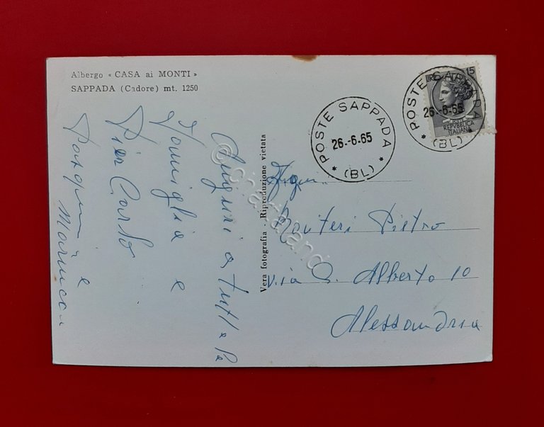 Cartolina Saluti da Sappada Albergo Casa ai Monti mt. 1250 …