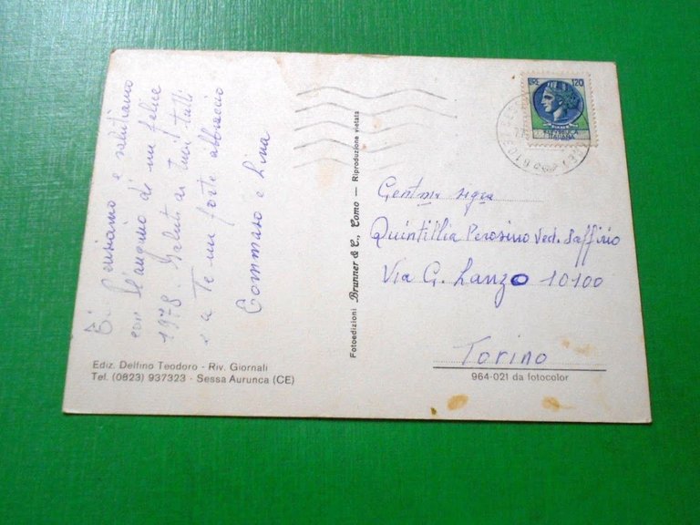 Cartolina Saluti da Sessa Aurunca - Vedute diverse 1978.
