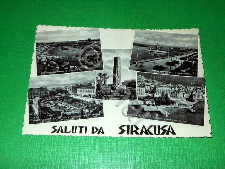 Cartolina Saluti da Siracusa - Vedute diverse 1956