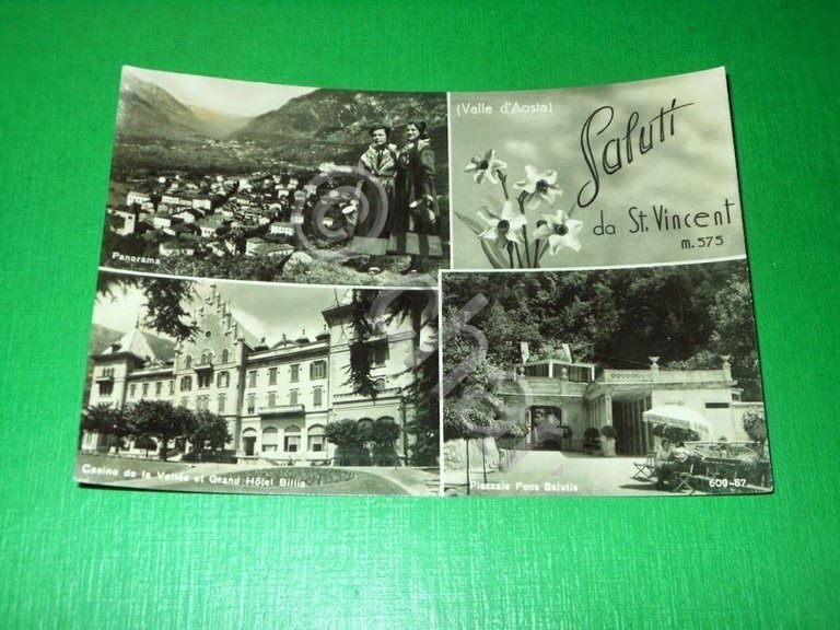 Cartolina Saluti da St. Vincent - Vedute diverse 1952