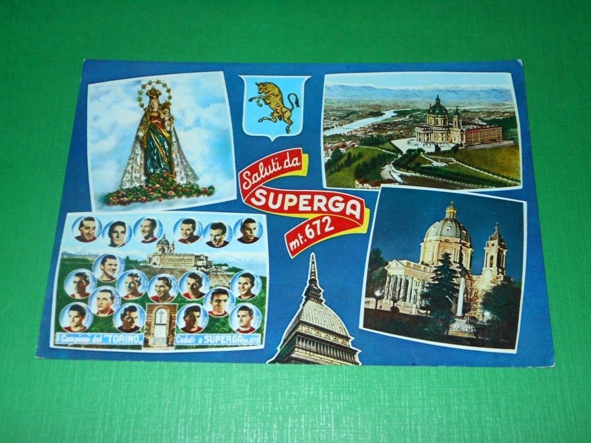 Cartolina Saluti da Superga - Vedute diverse 1965.