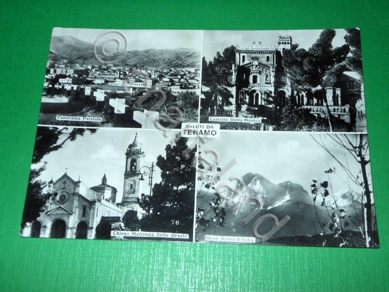 Cartolina Saluti da Teramo - Vedute diverse 1953.